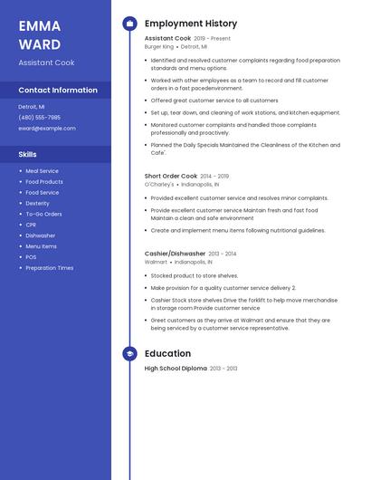 Assistant Cook Resume