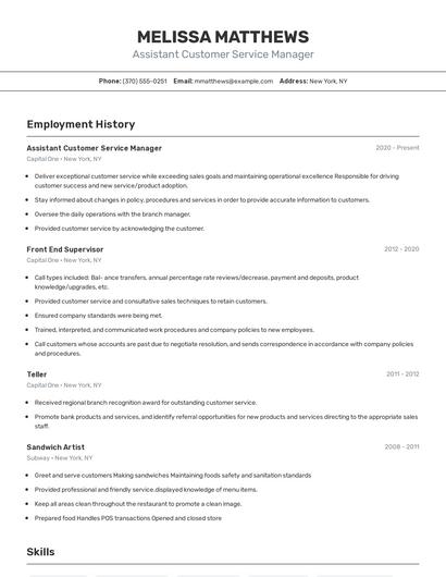 Resume example 2