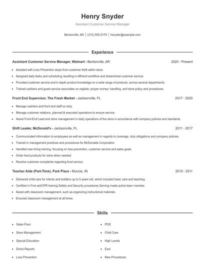 Resume example 1