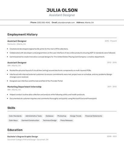 Resume example 2
