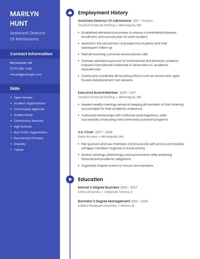 Resume example 5