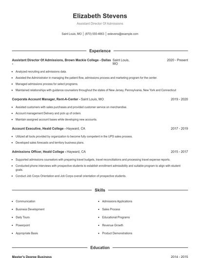 Resume example 1