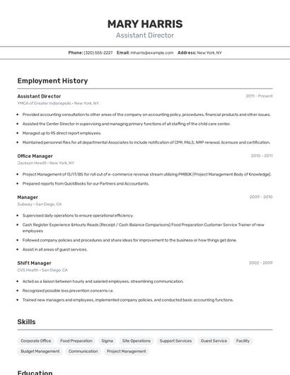 Resume example 2