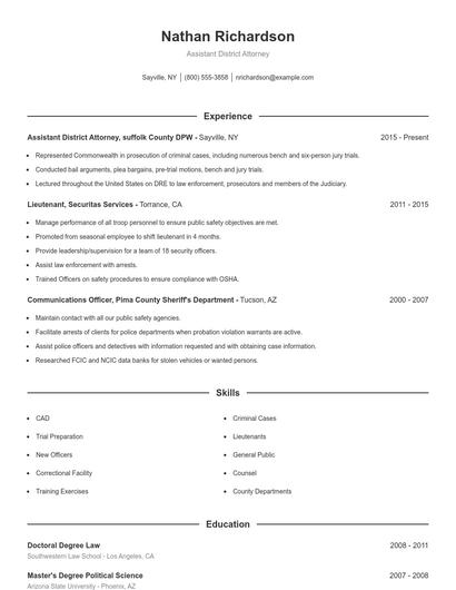 Resume example 1
