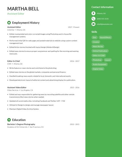 Resume example 5