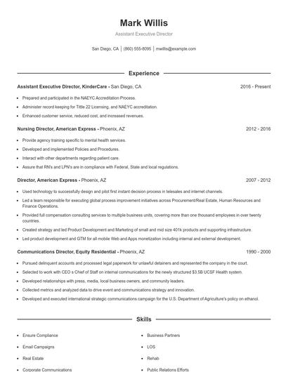 Resume example 1