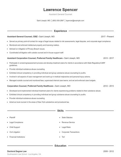 Resume example 1