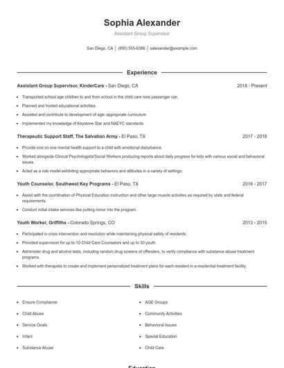Resume example 1