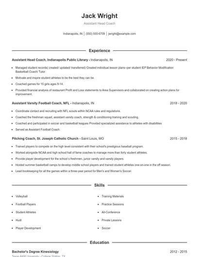Resume example 1