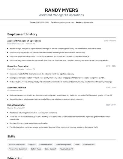 Resume example 2