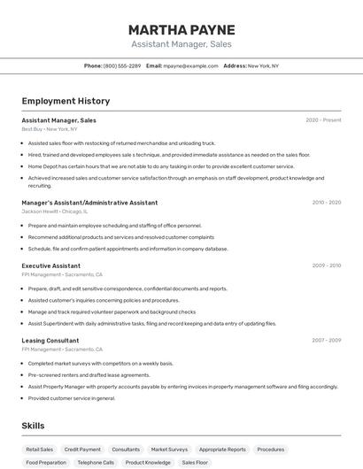 Resume example 2