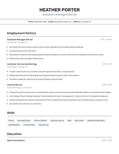 Resume example 2