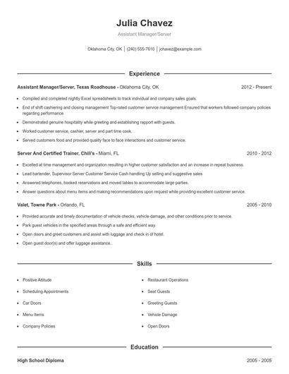 Resume example 1