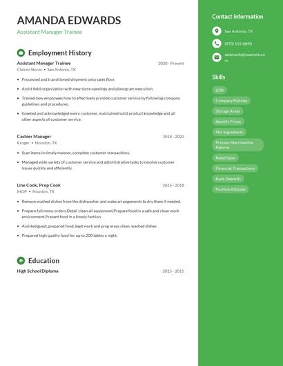 Resume example 4