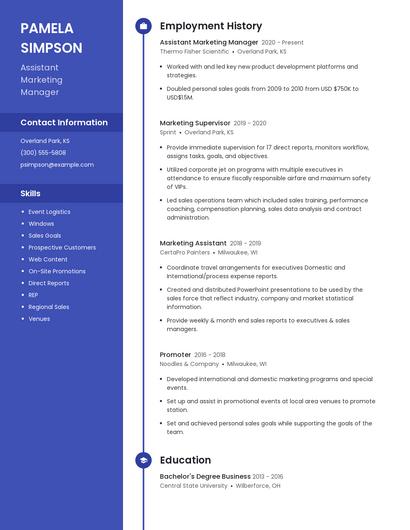Assistant Marketing Manager Resume