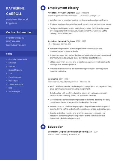 Assistant Network Engineer Resume