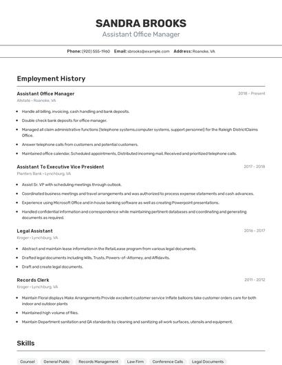 Resume example 2
