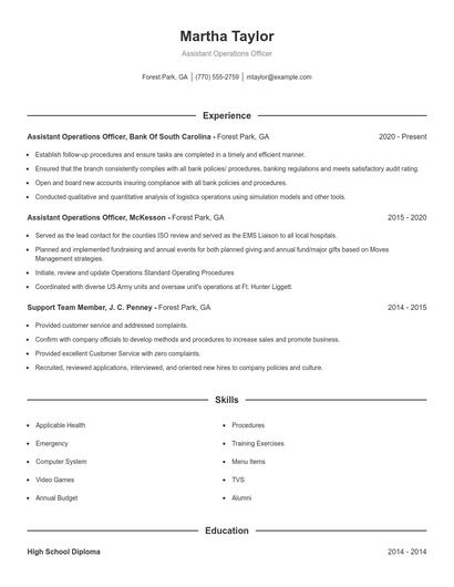 Resume example 1