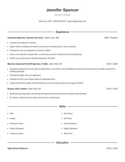 Resume example 1