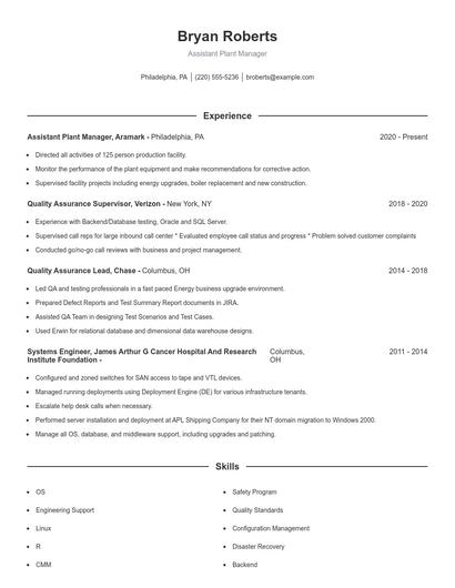 Resume example 1