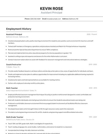 Resume example 2