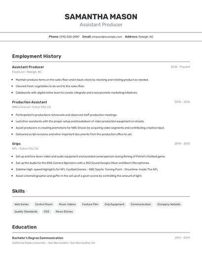 Resume example 2