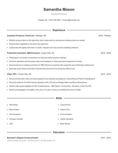 Resume example 1
