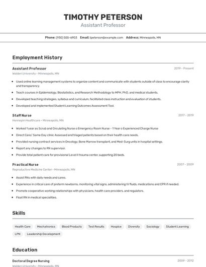 Resume example 2