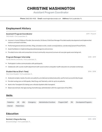 Resume example 2