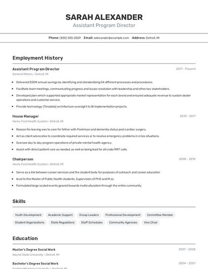 Resume example 2