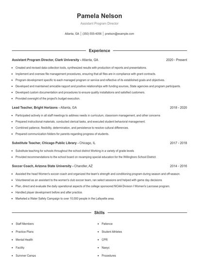 Resume example 1