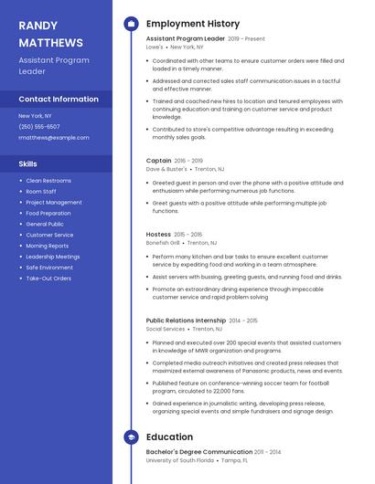 Resume example 4