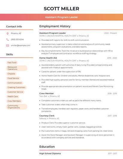 Resume example 3