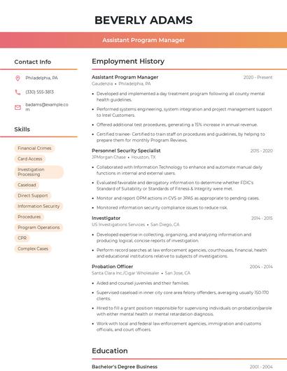 Resume example 3