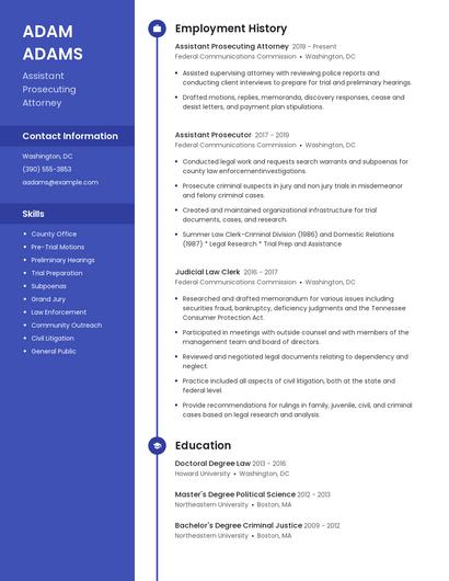 Assistant Prosecuting Attorney Resume
