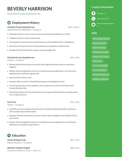 Assistant Prosecuting Attorney Resume