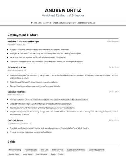 Resume example 2