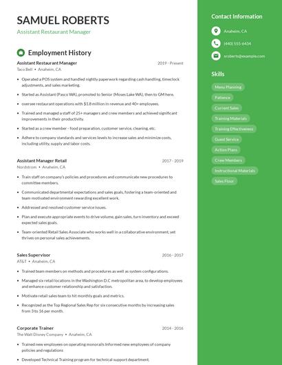 Resume example 5