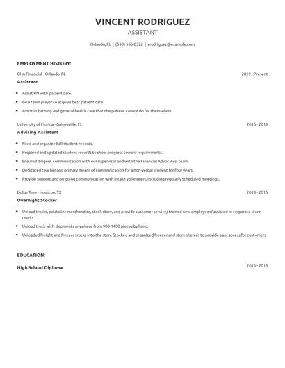 Assistant Resume