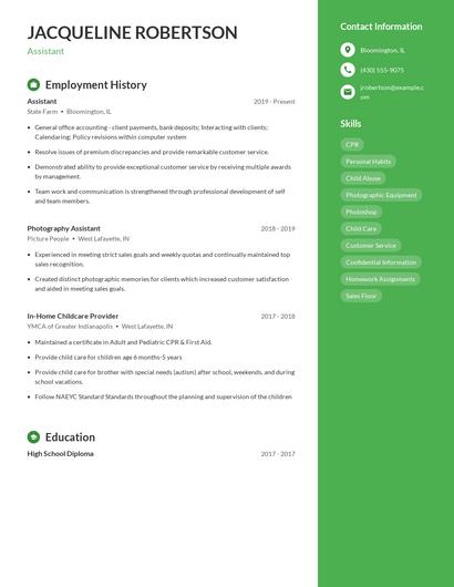 Resume example 5
