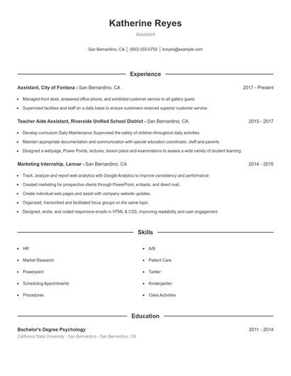 Resume example 1