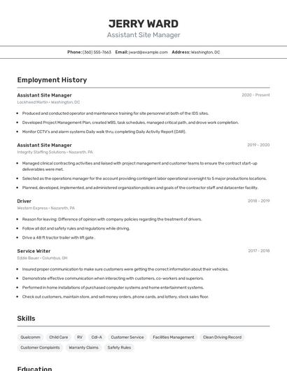Resume example 2