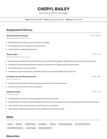 Resume example 2
