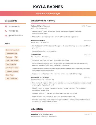 Resume example 3