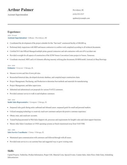 Assistant Superintendent Resume