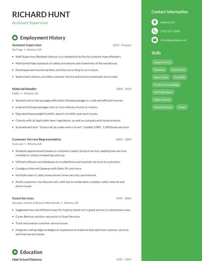 Resume example 5