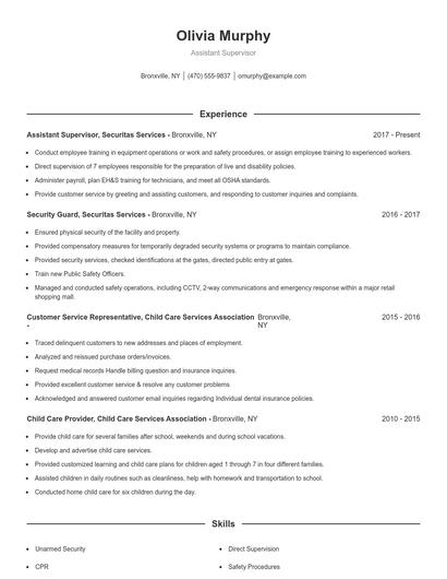 Resume example 1