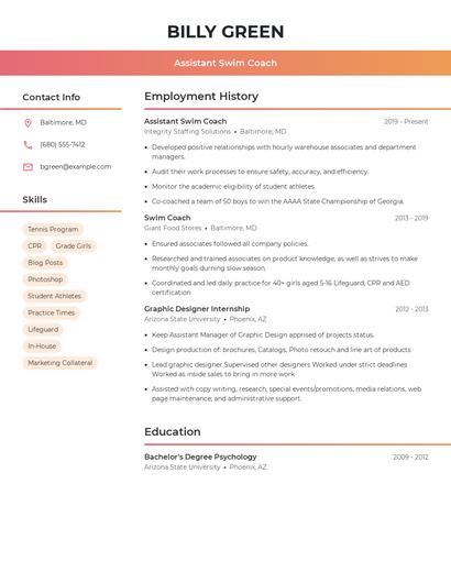 Resume example 3