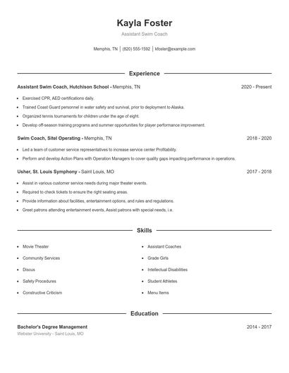 Resume example 1