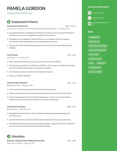 Resume example 5